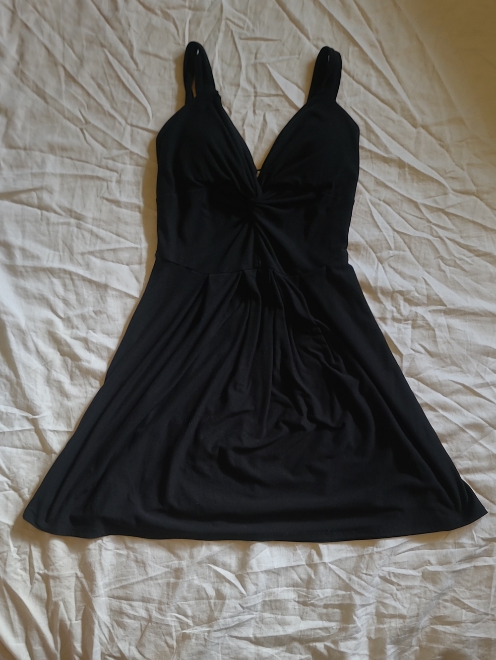 Planet Gold Black Twist-Front Mini Dress